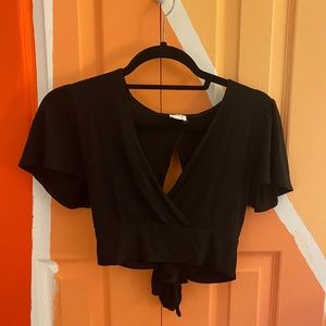 Garage Cross Front Open Back Black Top